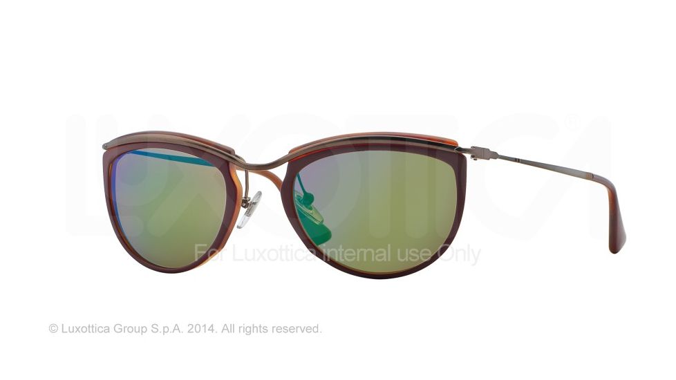 Persol PO3082S Single Vision Prescription Sunglasses PO3082S-1006O7-52 - Lens Diameter 52 mm, Frame Color Top Red/matte Havana