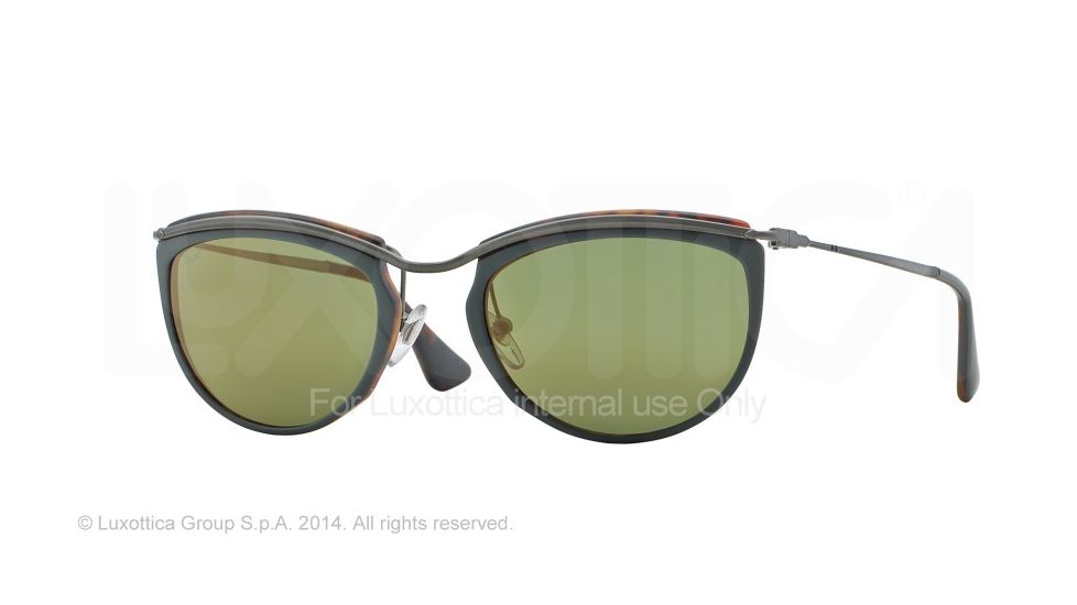 Persol PO3082S Single Vision Prescription Sunglasses PO3082S-1007O8-52 - Lens Diameter 52 mm, Frame Color Top Green/matte Havana