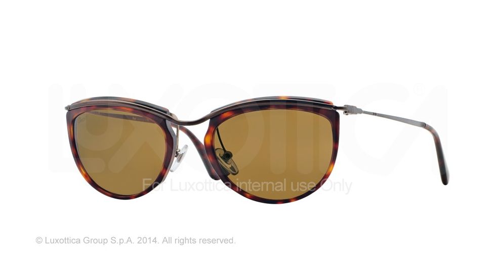 Persol PO3082S Single Vision Prescription Sunglasses PO3082S-899-33-52 - Lens Diameter 52 mm, Frame Color Matte Havana