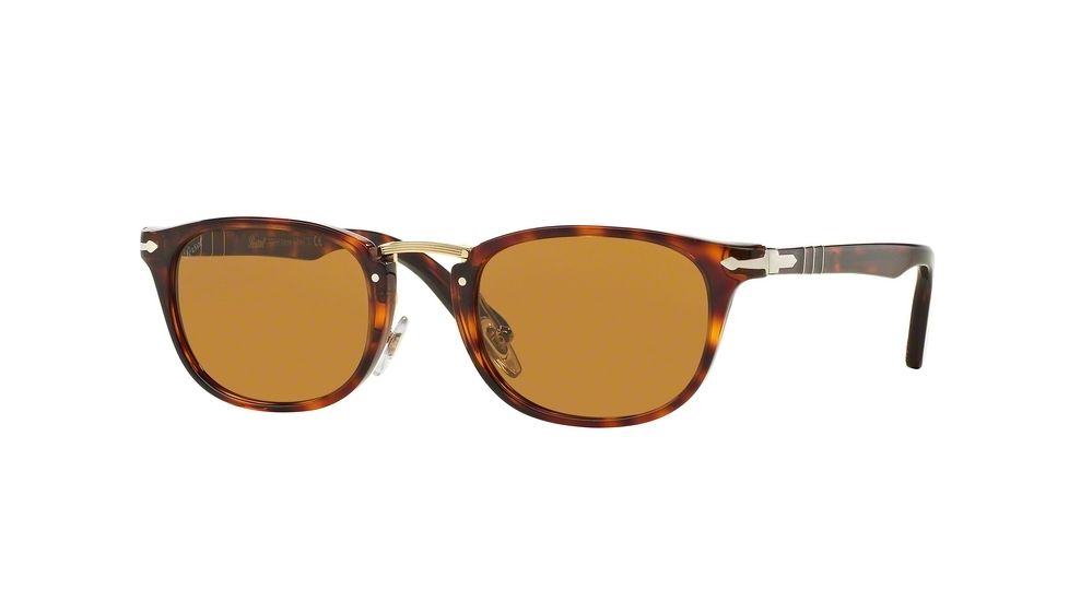 Persol PO3127S Single Vision Prescription Sunglasses PO3127S-24-33-50 - Lens Diameter 50 mm, Frame Color Havana