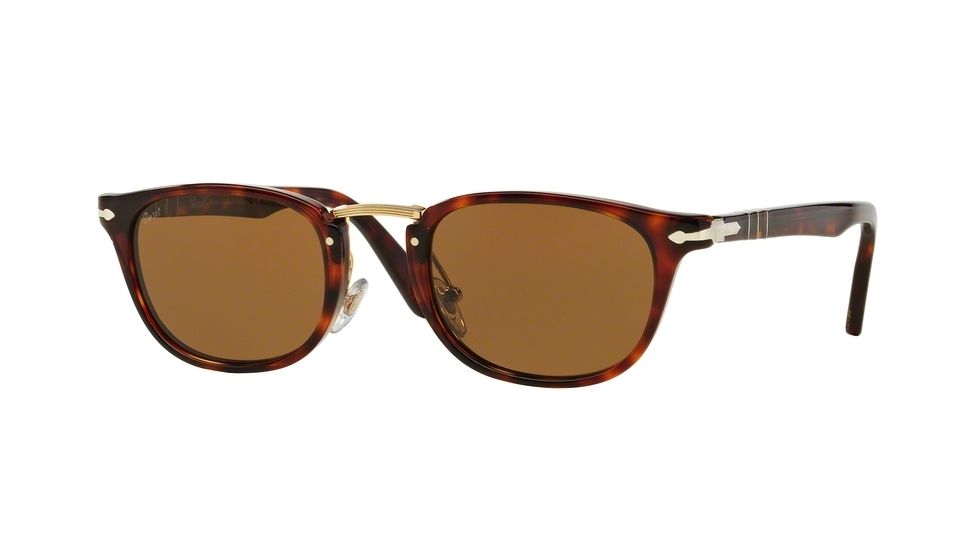 Persol PO3127S Single Vision Prescription Sunglasses PO3127S-24-57-52 - Lens Diameter 52 mm, Frame Color Havana