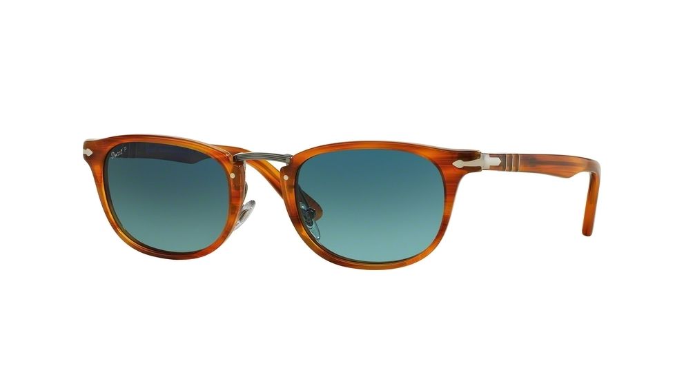 Persol PO3127S Single Vision Prescription Sunglasses PO3127S-960-S3-50 - Lens Diameter 50 mm, Frame Color Striped Havana