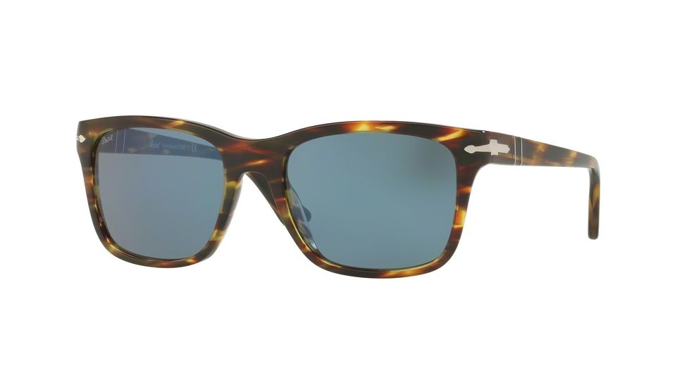 Persol PO3135S Progressive Prescription Sunglasses PO3135S-938-56-55 - Lens Diameter 55 mm, Frame Color Stripped Green