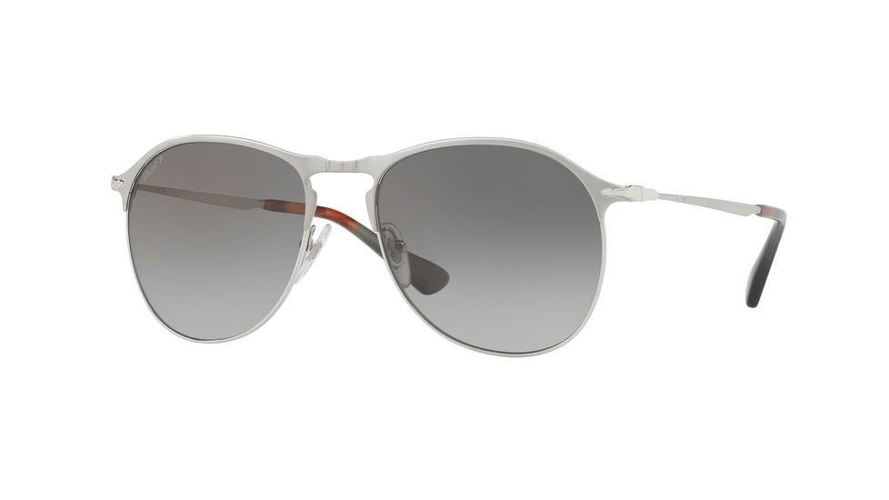 Persol PO7649S Progressive Prescription Sunglasses PO7649S-1068M3-53 - Lens Diameter 53 mm, Frame Color Matte Silver/Silver