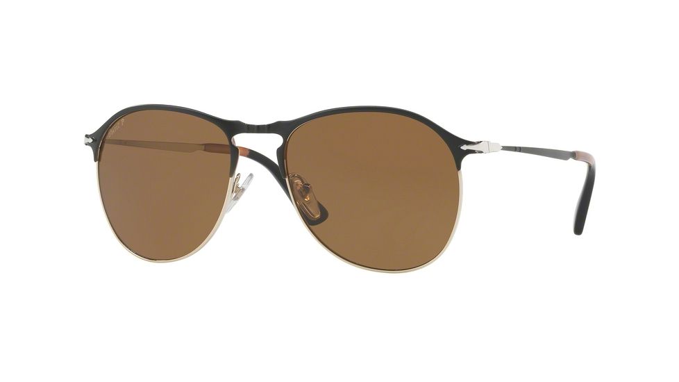 Persol PO7649S Progressive Prescription Sunglasses PO7649S-107057-53 - Lens Diameter 53 mm, Frame Color Matte Black/Gold