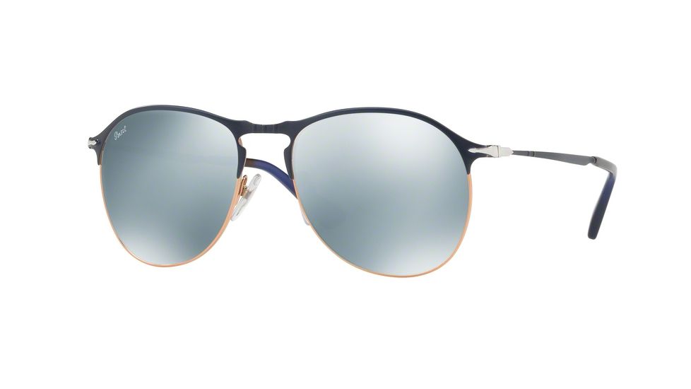 Persol PO7649S Progressive Prescription Sunglasses PO7649S-107330-53 - Lens Diameter 53 mm, Frame Color Blue/bronze