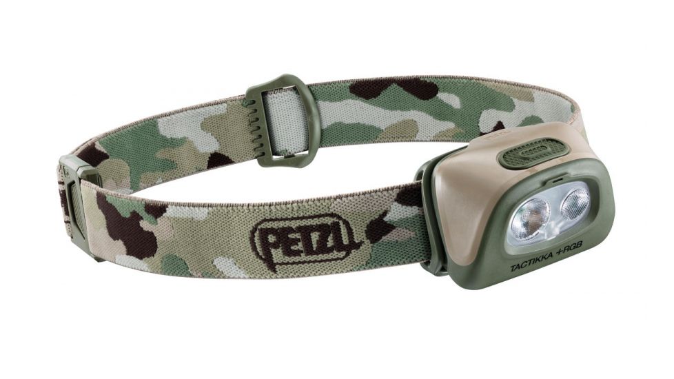 USED Petzl Tactikka Plus RGB LED Headlamp, AAA, LR03, Green, Blue/Red/White, 350 Lumens, Camo, E089FA01, EDEMO1