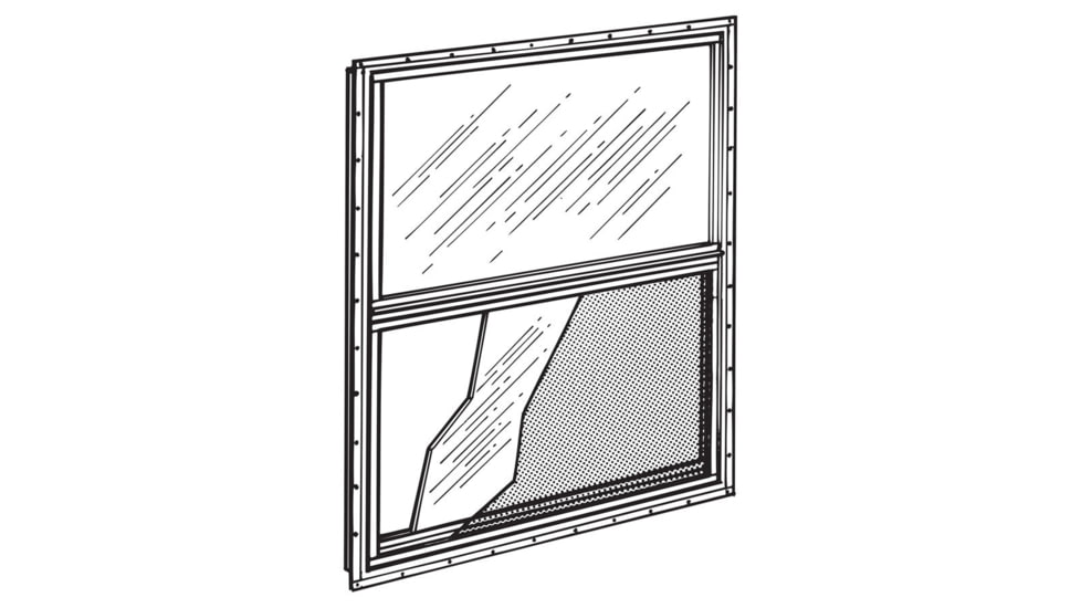 POCAHONTAS ALUMINUM COMPANY Pac Vertical Aluminum Sliding Window - 30-1/4in x 27in, White, 0403021-WTE