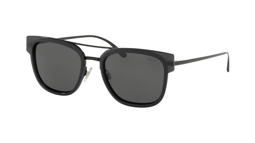Polo PH3117 Progressive Prescription Sunglasses PH3117-900387-54 - Lens Diameter 54 mm, Frame Color Crystal Black