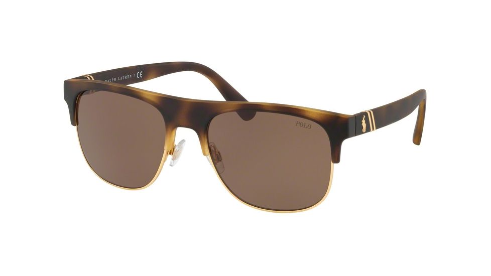 Polo PH4132 Prescription Sunglasses, 55mm, Matte Dark Havana, PH4132-518273-55-SV