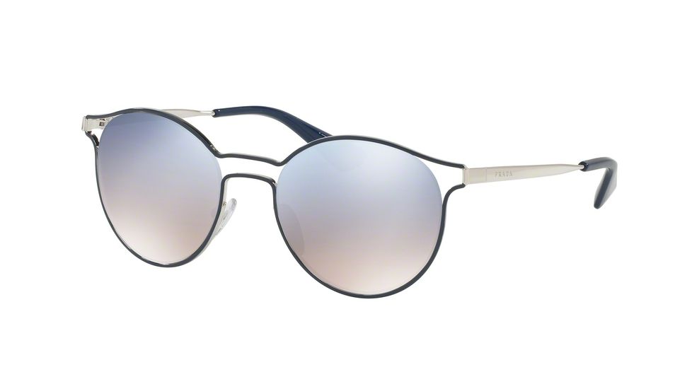 Prada CINEMA PR62SS Progressive Prescription Sunglasses PR62SS-TFM5R0-53 - Lens Diameter 53 mm, Frame Color Blue/Silver