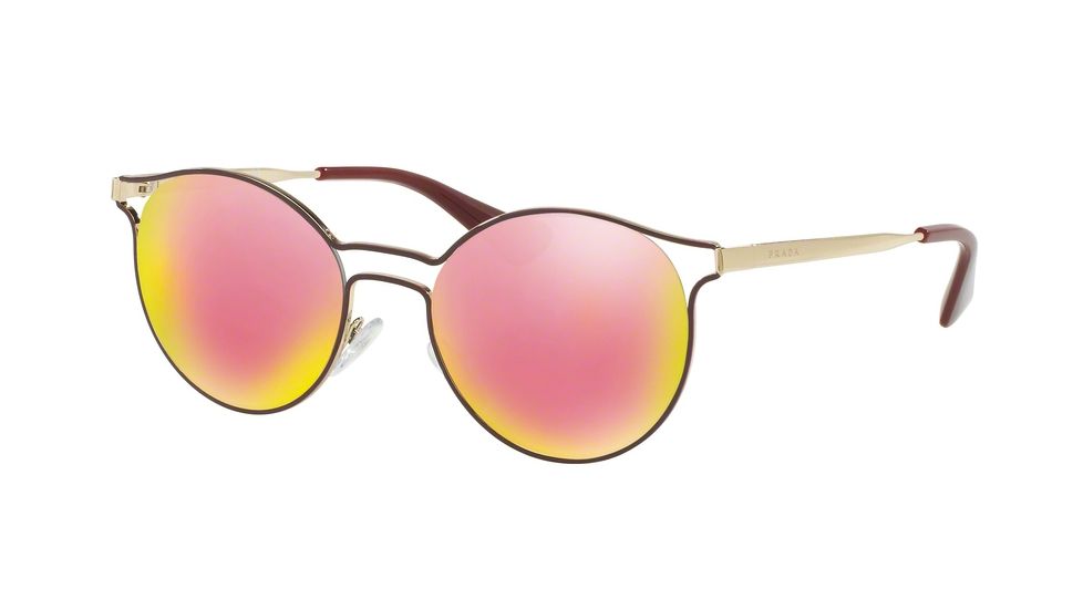Prada CINEMA PR62SS Progressive Prescription Sunglasses PR62SS-USH5L2-53 - Lens Diameter 53 mm, Frame Color Bordaux/pale Gold