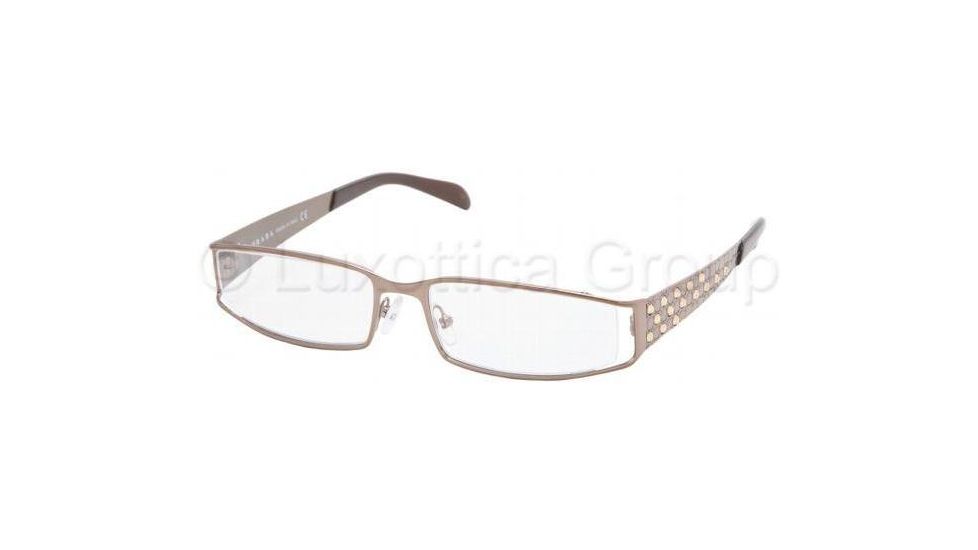 Prada Eyeglass Frames PR64LV 1BI1O1-5016 - Bronze 