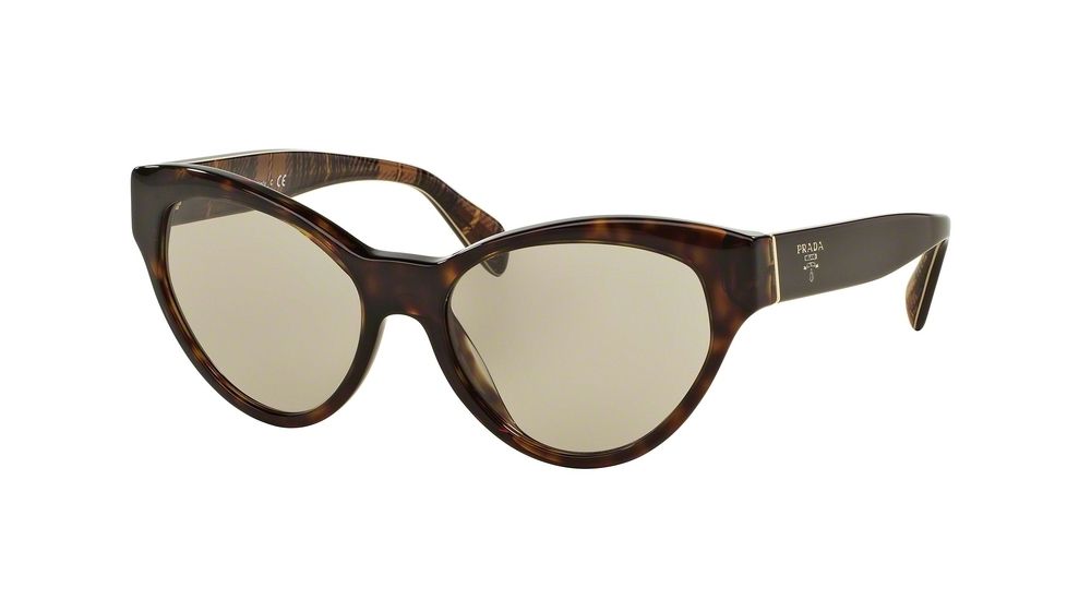 Prada PR08SS Sunglasses 2AU5J2-55 - Havana Frame, Light Brown Lenses