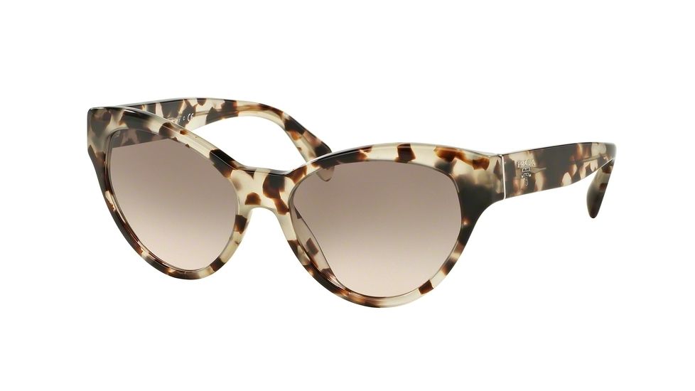 Prada PR08SS Sunglasses UAO4K0-55 - Spotted Opal Brown Frame, Pink Gradient Grey Lenses