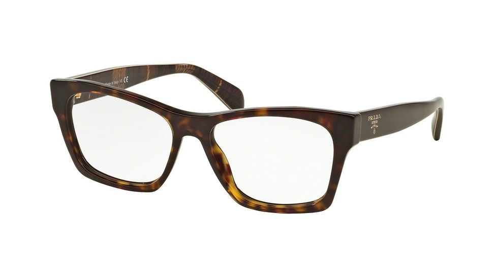 Prada PR22SVF Eyeglass Frames 2AU1O1-54 - Havana Frame