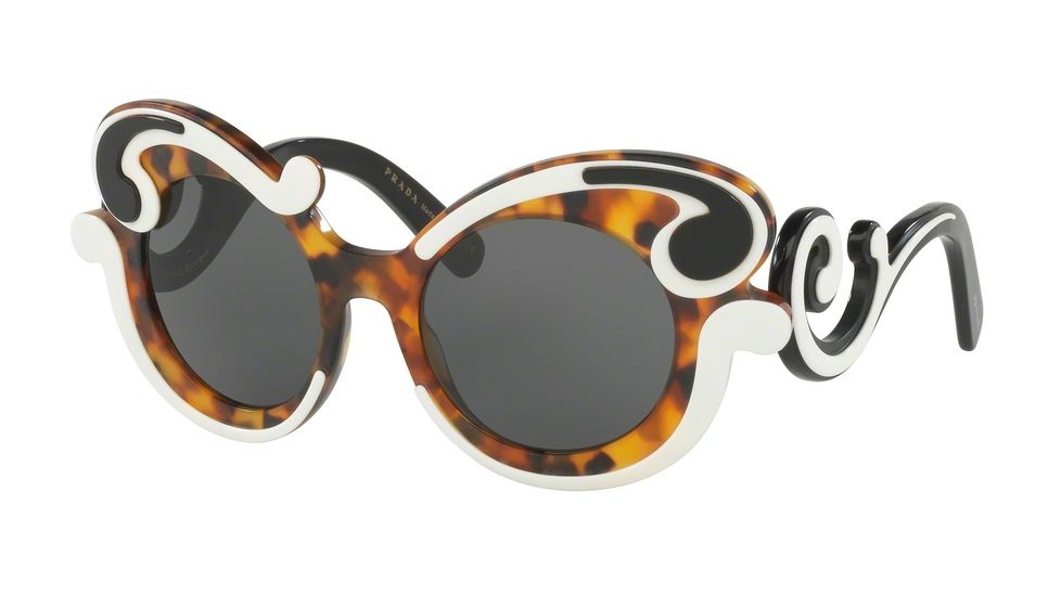 Prada PR23NSF Single Vision Prescription Sunglasses PR23NSF-VAL1A1-52 - Lens Diameter 52 mm, Frame Color Ivory Havana