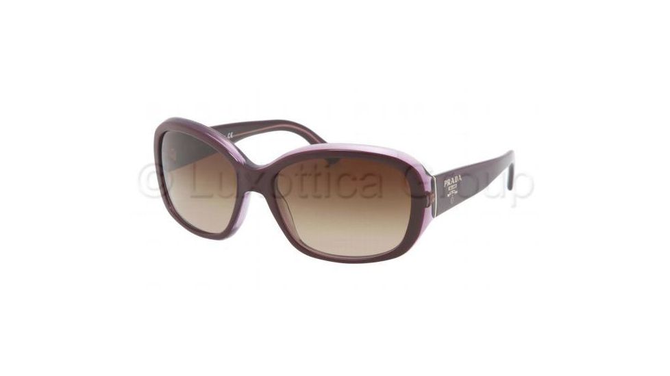 Prada PR31NS Sunglasses IAY6S1-5816 - Top Violet/Violet Transparent Frame, Brown Gradient Lenses