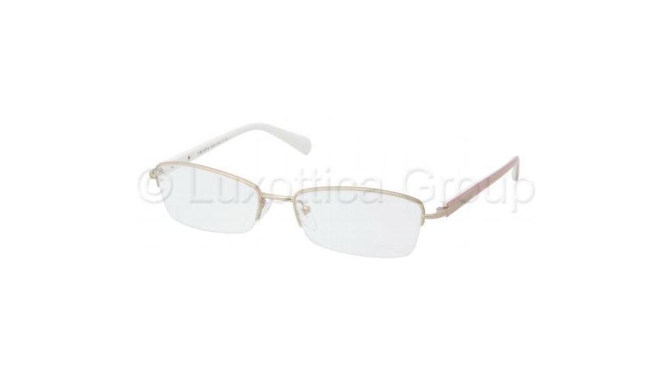 Prada PR52OV Eyeglass Frames EAG1O1-5200 - Pale Gold Frame