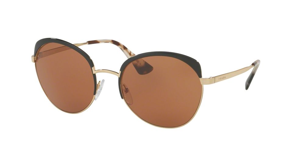 Prada PR54SS Progressive Prescription Sunglasses PR54SS-LAX6N0-59 - Lens Diameter 59 mm, Frame Color Antique Gold/black