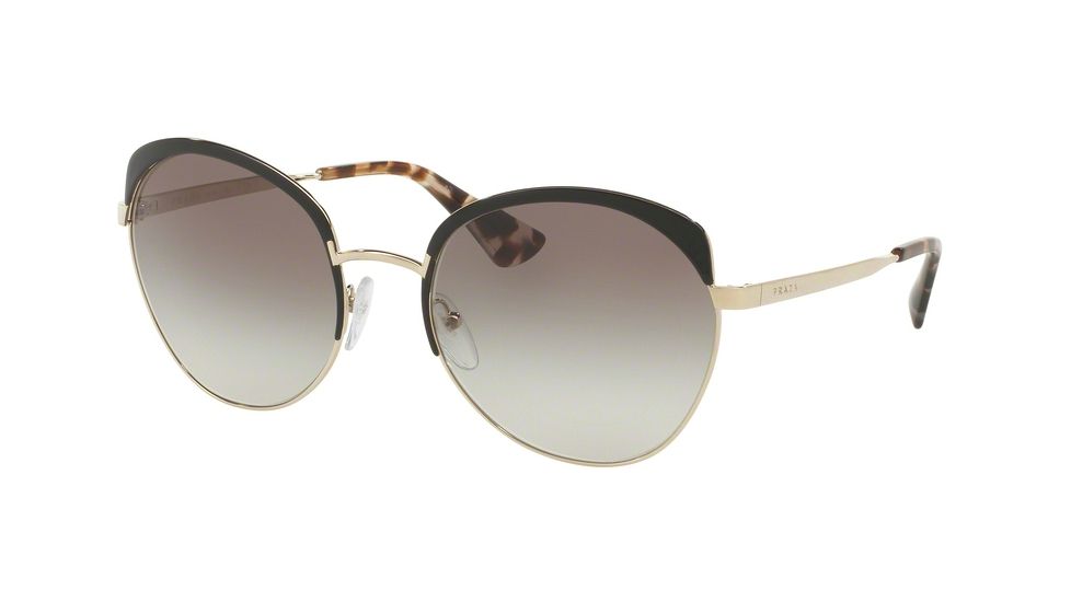 Prada PR54SS Progressive Prescription Sunglasses PR54SS-QE30A7-59 - Lens Diameter 59 mm, Frame Color Black/pale Gold