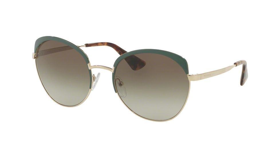 Prada PR54SS Progressive Prescription Sunglasses PR54SS-UEZ4K1-59 - Lens Diameter 59 mm, Frame Color Green/pale Gold