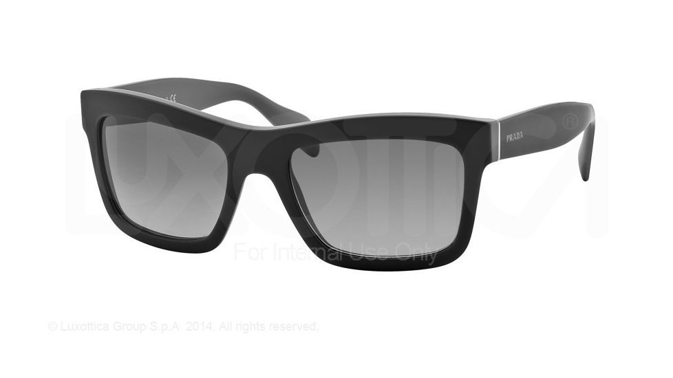 PRADA LOGO PR25QS Single Vision Prescription Sunglasses PR25QS-TKG3M1-56 - Lens Diameter 56 mm, Frame Color Matte Grey/matte Opal Grey