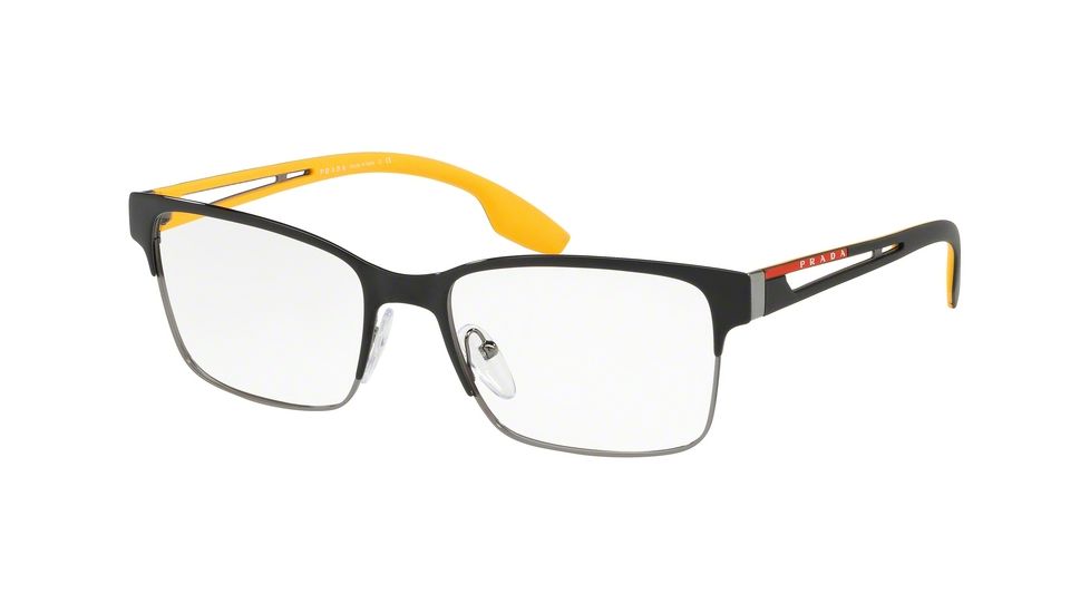 Prada PS55IV Eyeglass Frames YDC1O1-53 - Black Gunmetal Frame