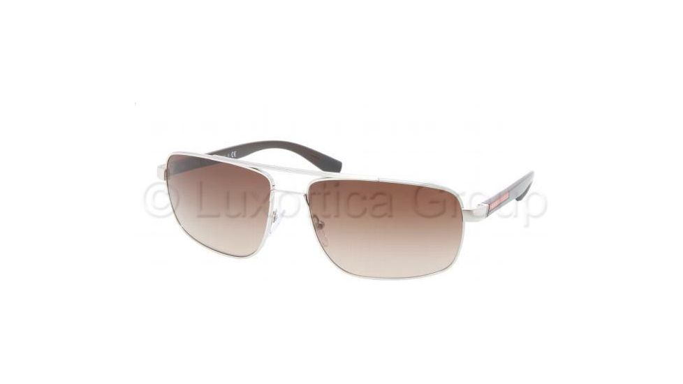 Prada PS55NS Sunglasses 1BC6S1-6016 - Silver Frame, Brown Gradeint Lenses