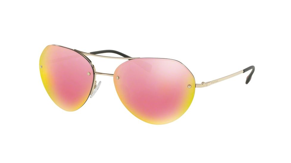 Prada PS57RS Progressive Prescription Sunglasses PS57RS-ZVN5L2-59 - Lens Diameter 59 mm, Frame Color Pale Gold