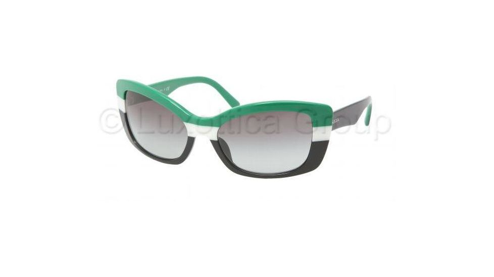 Prada PR03NS Sunglasses with No-Line Progressive Rx Prescription Lenses PR03NS-DAM3M1-5718 - Lens Diameter: 57 mm, Frame Color: Green / Ivory / Black