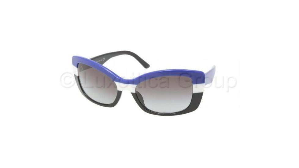 Prada PR03NS Sunglasses with No-Line Progressive Rx Prescription Lenses PR03NS-DAQ3M1-5718 - Lens Diameter: 57 mm, Frame Color: Blue / Ivory / Black