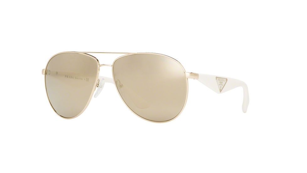 Prada TRIANGLE PR53QS Single Vision Prescription Sunglasses PR53QS-ZVN1C0-60 - Lens Diameter 60 mm, Frame Color Pale Gold