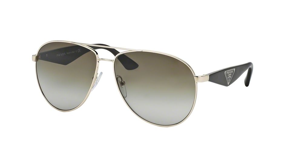 Prada TRIANGLE PR53QS Single Vision Prescription Sunglasses PR53QS-ZVN1X1-60 - Lens Diameter 60 mm, Frame Color Pale Gold