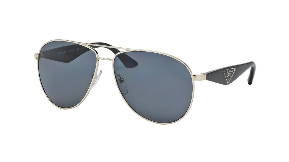 Prada TRIANGLE PR53QS Single Vision Prescription Sunglasses PR53QS-ZVN5Z1-60 - Lens Diameter 60 mm, Frame Color Pale Gold