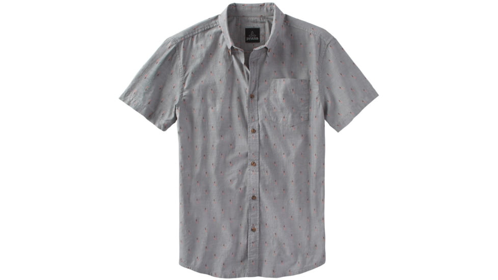 prAna Broderick Solid Short Sleeve Shirt - Men's, Gravel, Large, M11170310-GRA-L