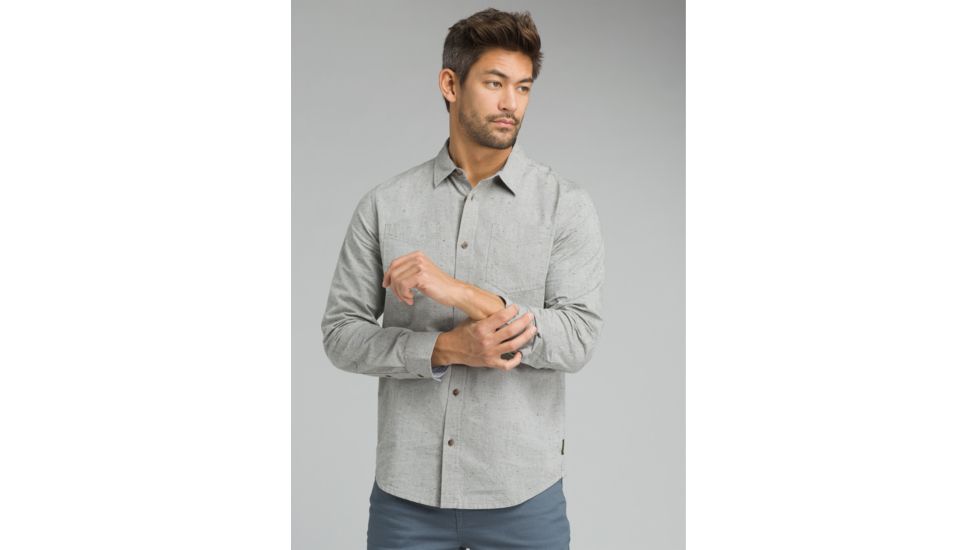 prAna Dilettante Long Sleeve Slim Shirt - Men's, Cargo Green, Large, M23180492-CAGR-L
