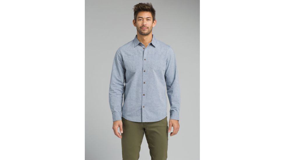 prAna Dilettante Long Sleeve Slim Shirt - Men's, Nautical, Large, M23180492-NAU-L