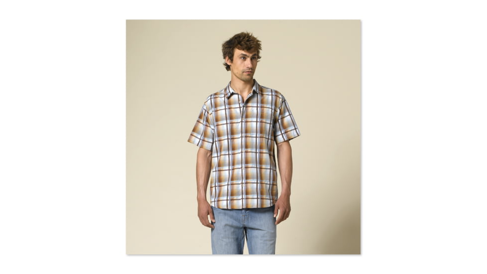 prAna Duke Short Sleeve Woven Shirt - Men's-Brown-Small