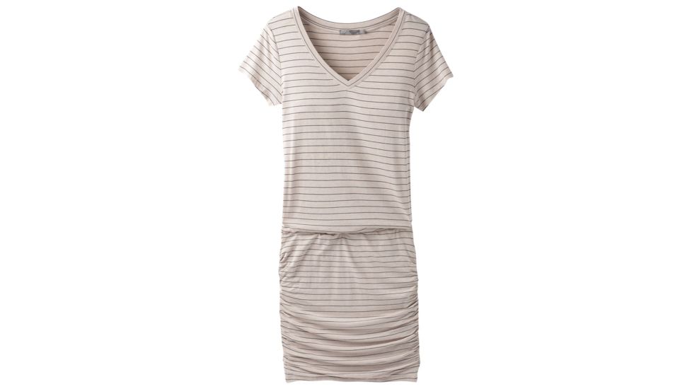 prAna Foundation Dress - Womens, Pebble Grey Heather Stripe, Large, W31180370 -064-L