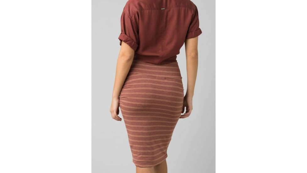 prAna Foundation Skirt - Womens, Vino Heather Stripe, Medium, W31202122-VIHS-M
