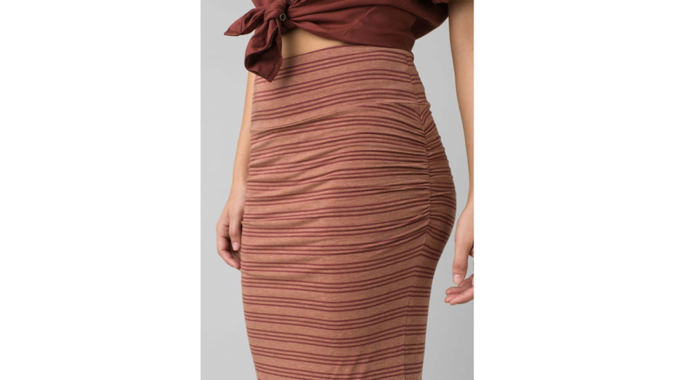 prAna Foundation Skirt - Womens, Vino Heather Stripe, Medium, W31202122-VIHS-M