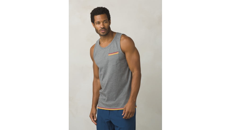 Prana Garrity Tank Mens, Gravel Heather, Small, M11181404-GRHT-S
