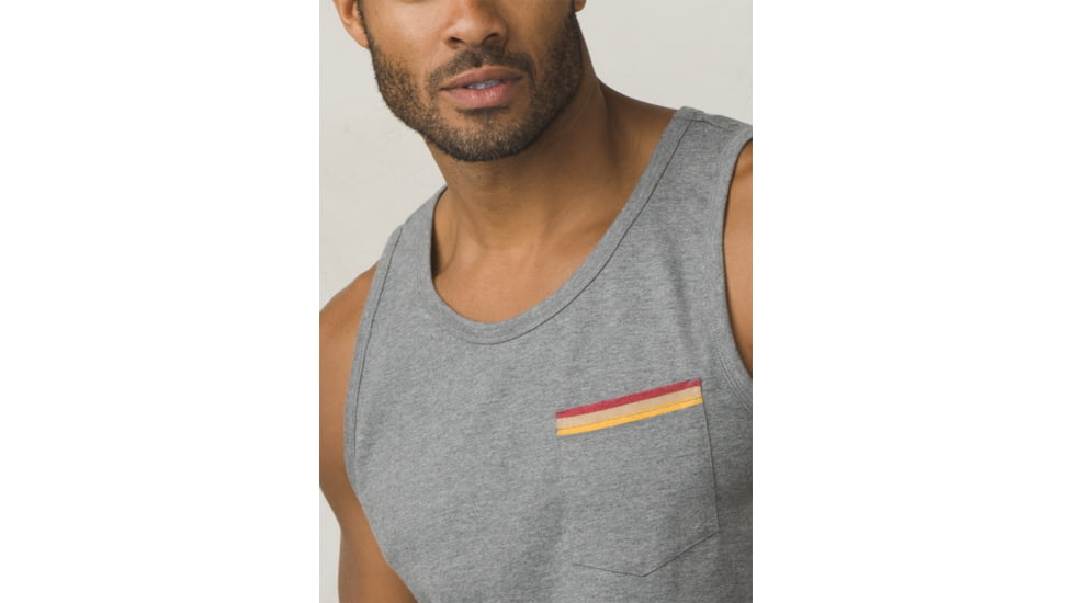 Prana Garrity Tank Mens, Gravel Heather, Small, M11181404-GRHT-S