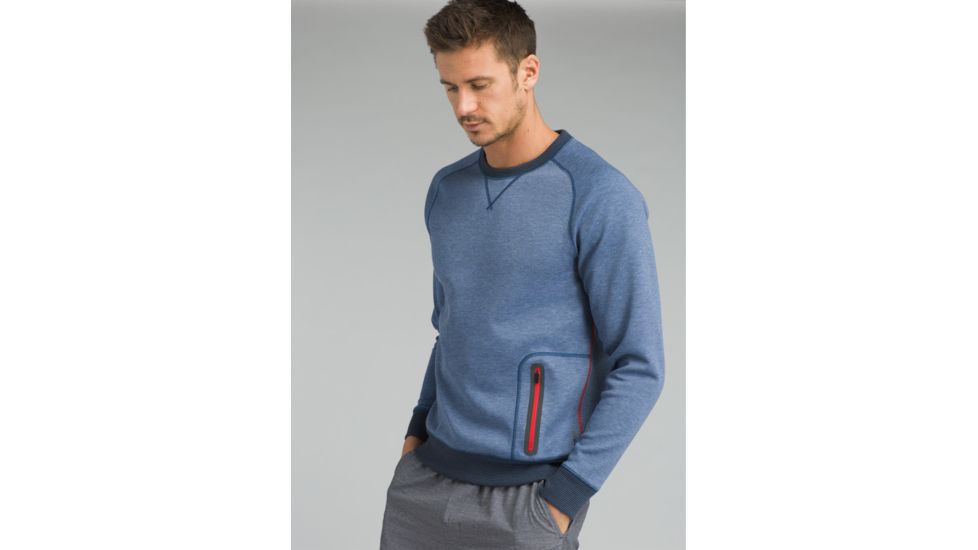 prAna Halgren Urban Long Sleeve Crew T-Shirt - Men's, Equinox Blue Heather, XXLarge, M21181411-EBHT-XXL