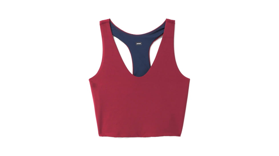 prAna Momento Crop Top - Womens, Maroon/Nautical, Large, 1963231-601-L