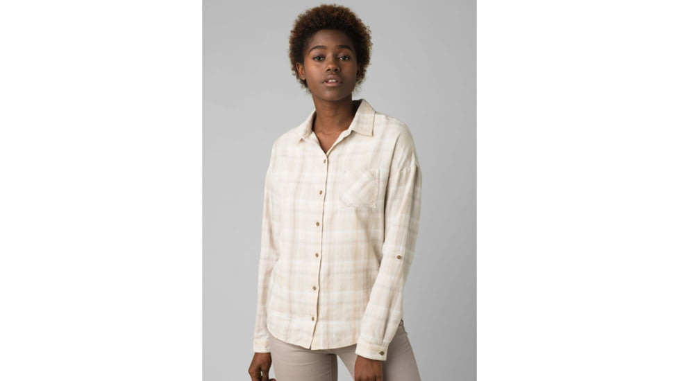 prAna Percy Top - Womens, Ashy Plaid, Medium, W21180493-ASPD-M