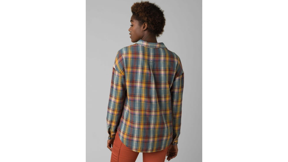 prAna Percy Top - Womens, Nickel Plaid, Medium, W21180493-NIPD-M