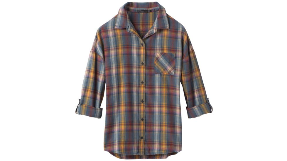 prAna Percy Top - Womens, Nickel Plaid, Medium, W21180493-NIPD-M