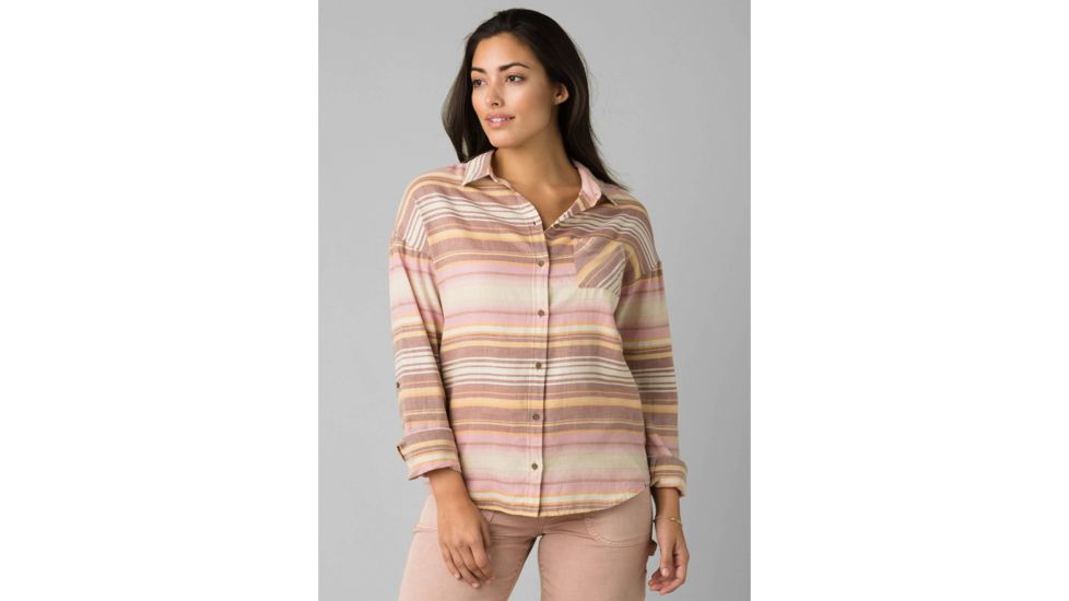 prAna Percy Top - Womens, Stone Stripe, Extra Small, W21180493-SXST-XS
